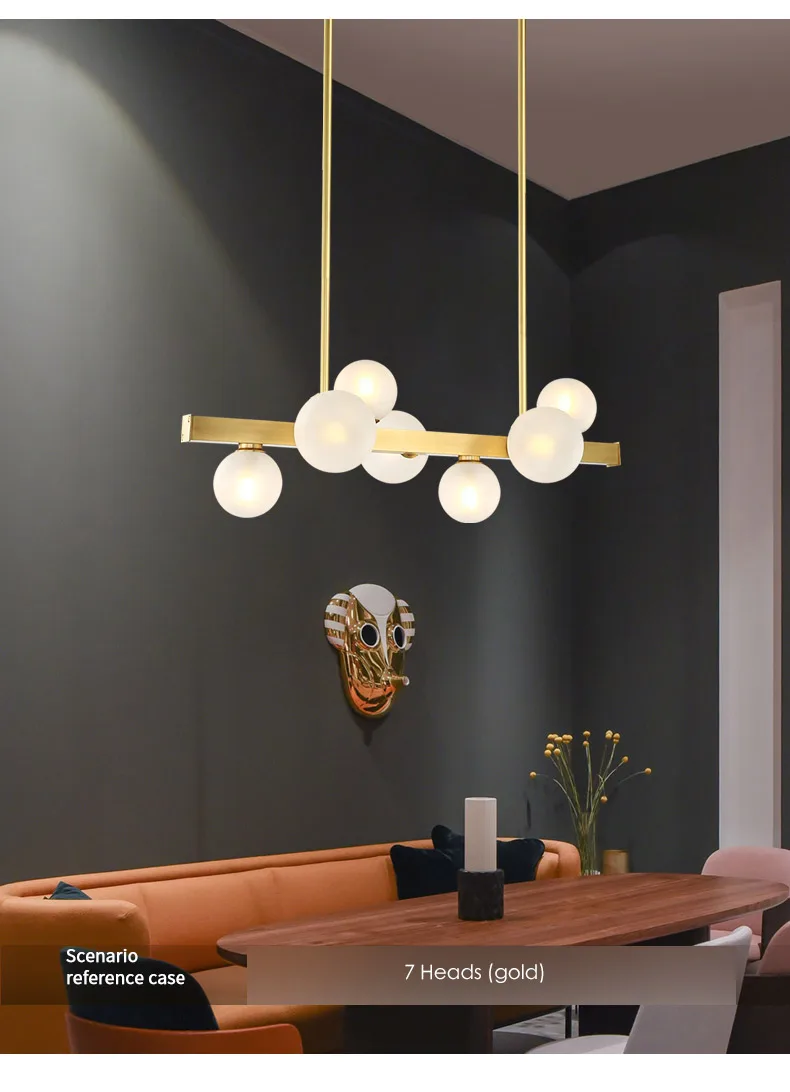 Largo Linear Kronleuchter minimalistischen Restaurant Blase Kronleuchter Luxus kreative Magic Bean Lampe Streifen Bar Couchtische Licht – Detail 11