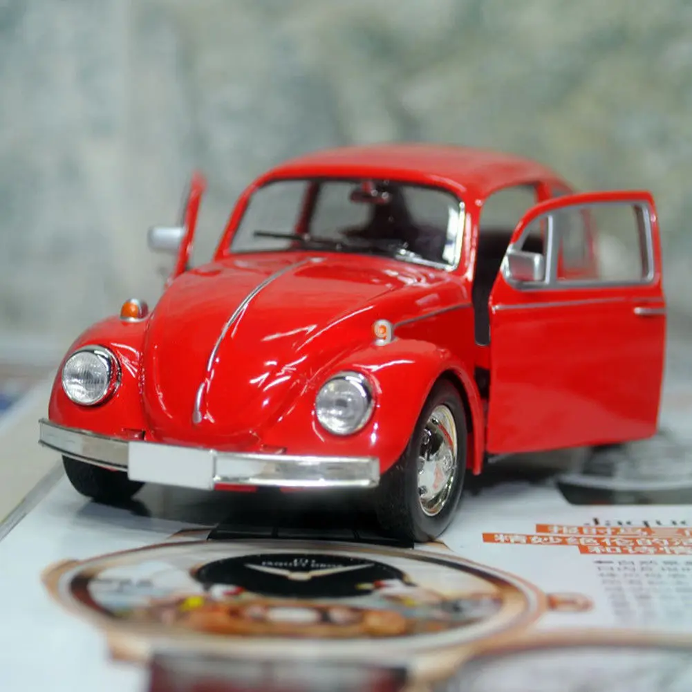 New Flexible Car Model Toy Alloy Rubber Vintage Beetle Diecast Pull Back Car Model Toy for Children Gift Decor Cute