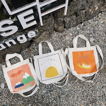 

Korean diagonal bag female student Harajuku style ulzzang shoulder bag campus canvas bag bags for women 2019 hand bag