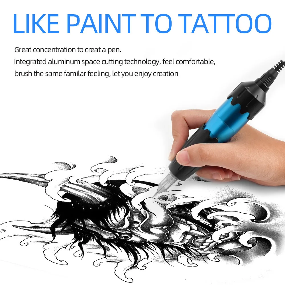 Новая профессиональная татуировка ручка роторная тату машина Мощный Тихий мотор брови губы иглы картриджи с RCA татуировки художников