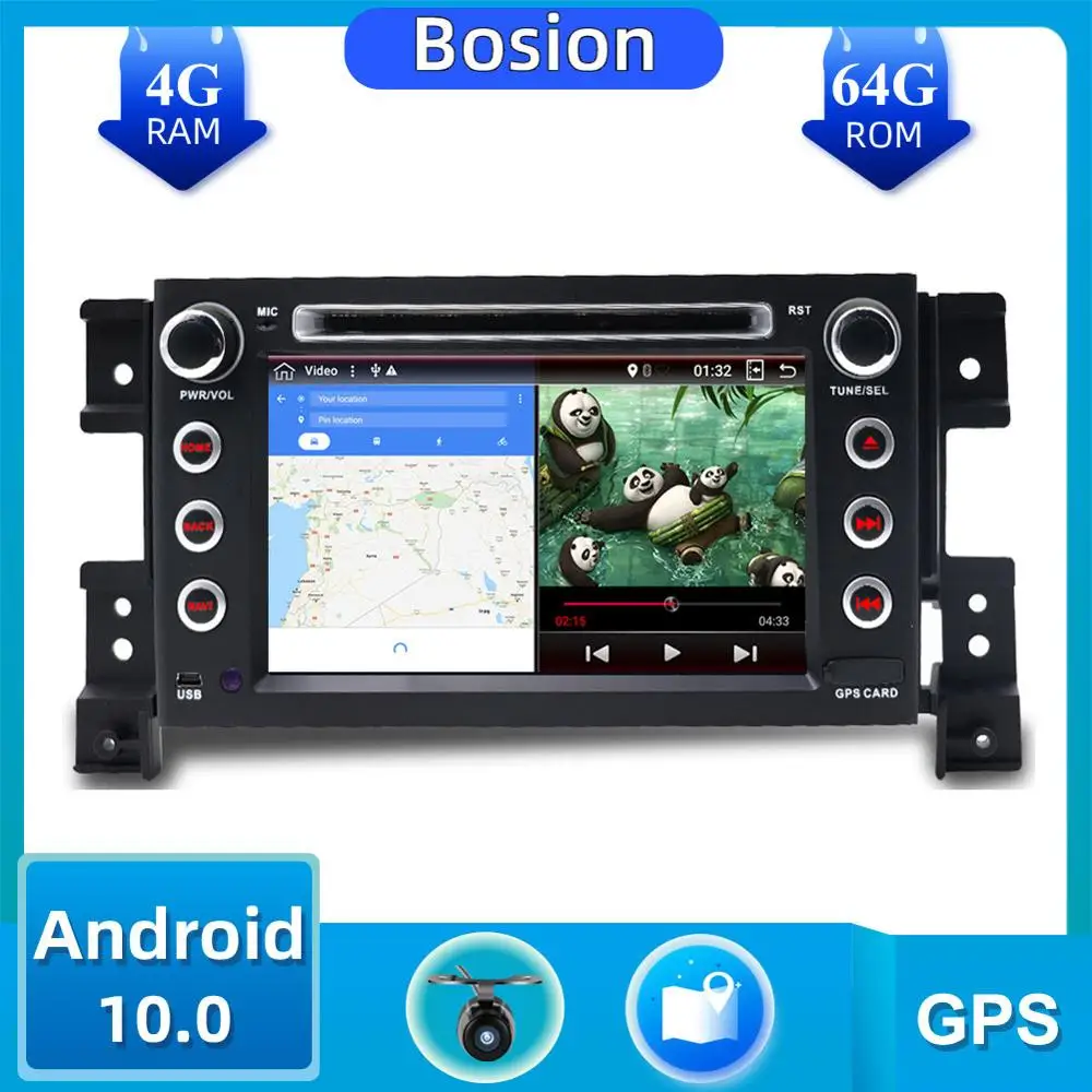 Автомобильный DVD плеер 2Din PX6 для Suzuki Grand Vitara 2005 2018 Android 10 0 GPS навигация Bluetooth SWC Mirror Link