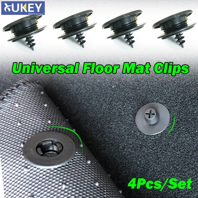 

4x Universal Auto Fastener Floor Mat Clips Fixing Buckles Retainer Holders Anti Skid Grips Retention Carpet Clamps Rivet