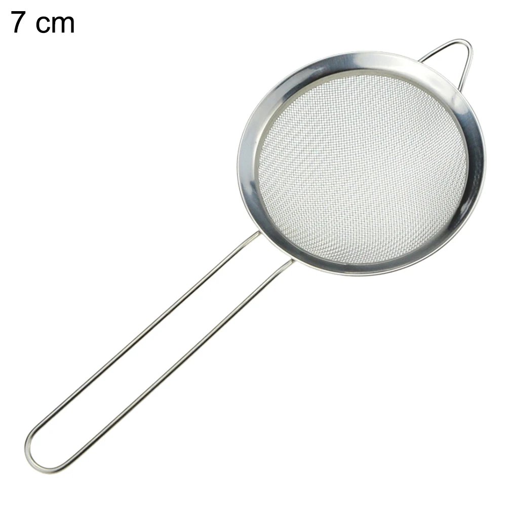 Kitchen Stainless Steel Flour Tea Strainer Mesh Colander Sieve Filter