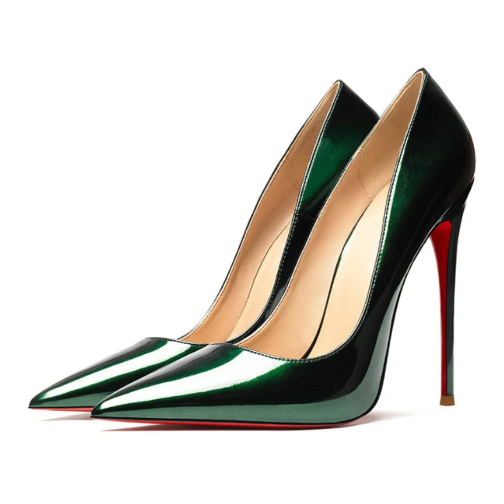 

spring new ultra-fine with 12cm net red high heels black nude color pointed single shoes women etiquette work shoes34--42