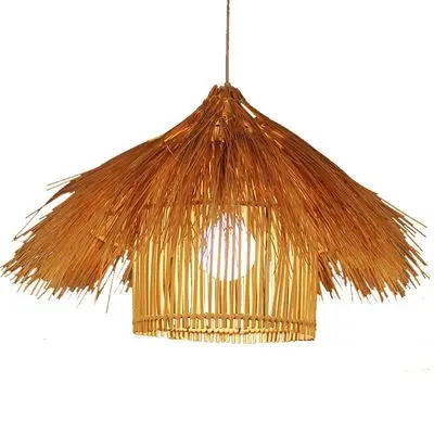 

Wicker Rattan Shade Pendant Light Fixture Vintage Industrial Rustic Asian Creative Suspension Lamp Abajur Dining Room Restaurant