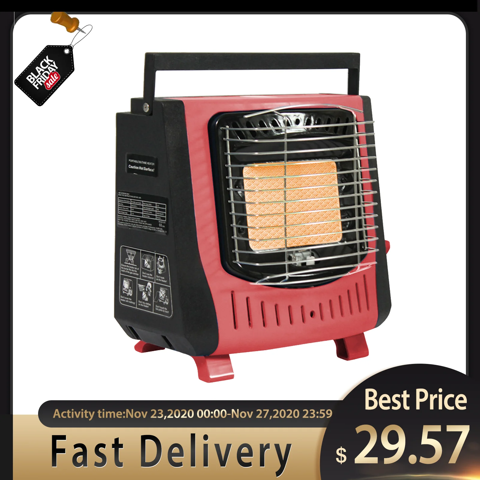 Portable Outdoor Heating Stove Gas Heater Camping Fishing Tent Car Heating  Stove