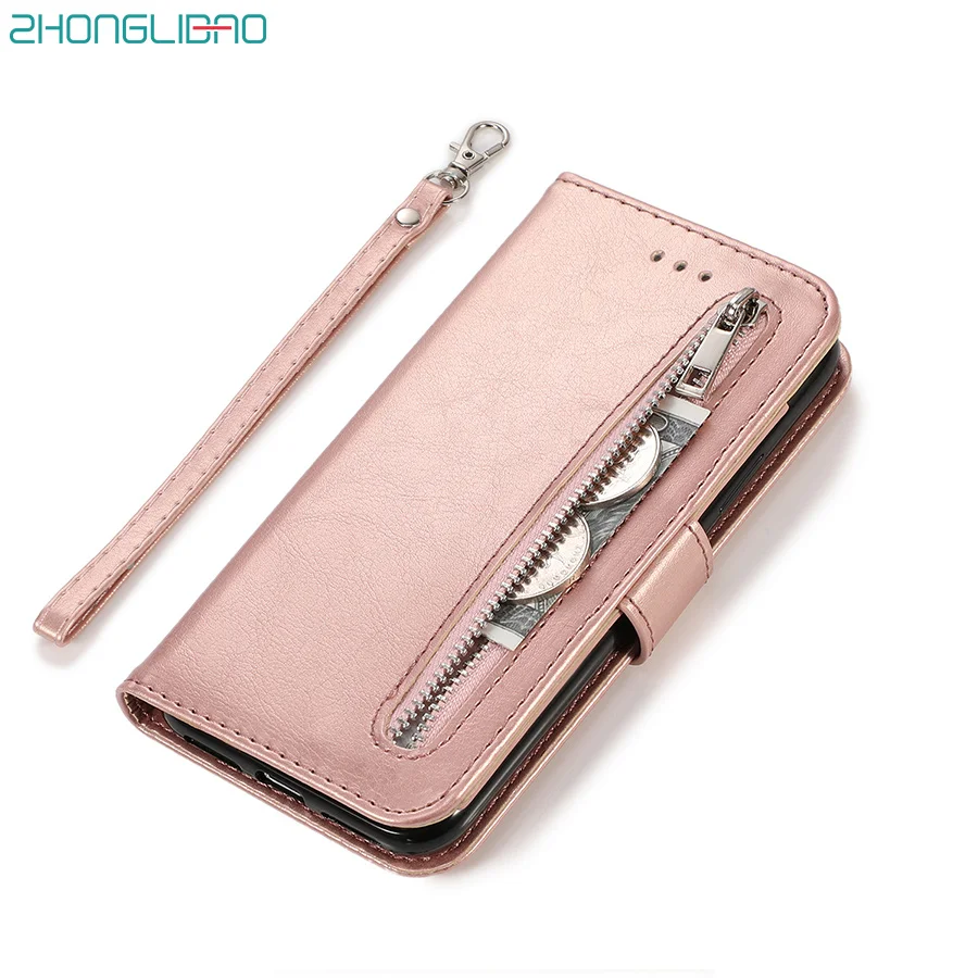 

Zipper Leather Flip Luxury Wallet Case for IPhone 11 Pro X XS MAX XR 7 8 6s 6 Plus Stand Phone Cover Coque Etui Mujer Funda Bag