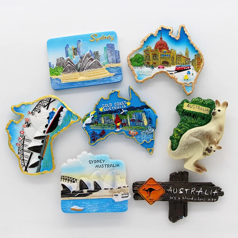 Imán 3D Australia Para Nevera De Viaje, Recuerdo De Resina