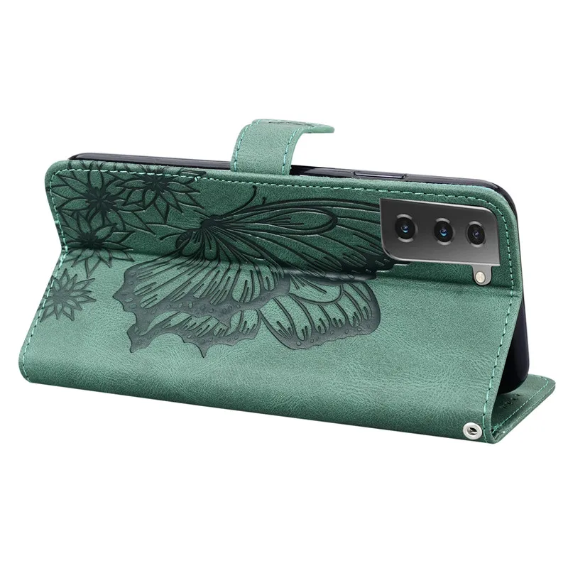 Butterfly Leather Phone Case For Samsung Galaxy S21 S20 FE Note20 Ultra S10 S9 S8 Plus 5G Card Holder Hasp Wallet Bag Flip Cover leather wallet case leather case phone case leather phone case