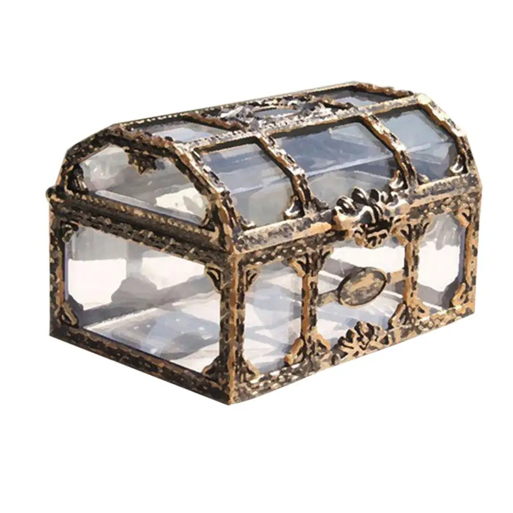 

1pc Treasure Box Transparent Plastic Chest Box Treasure Storage Box Pirate Treasure Box for Jewelry Gem Collectibles Crystal