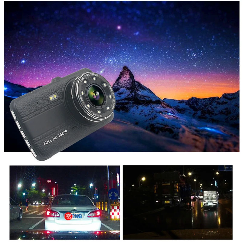 

Full HD 1080P Car Driving Recorder 4" LCD Screen Car DVR Camera 170 Degree Wide Angle Night Vision Fill Light Dash Cam
