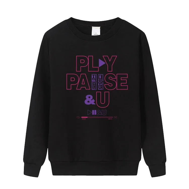 Новое поступление kpop iu 11 лет play pause и u же свитшот с принтом унисекс модный тонкий пуловер толстовки