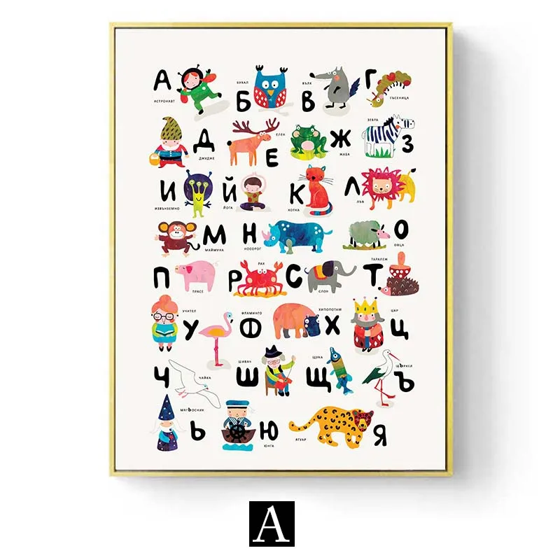 Russian-ABC-Alphabet-Wall-Art-Poster-Baby-Nursery-Animals-Letter-Canvas-Painting-Language-Educational-Picture-Kids (6)