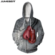 

Jumeast Men Women 3D Sweatshirts Hanging Boxing Gloves Oversized Coat Streetwear Casual Jacket Pullover Spring Zipper Hoodies