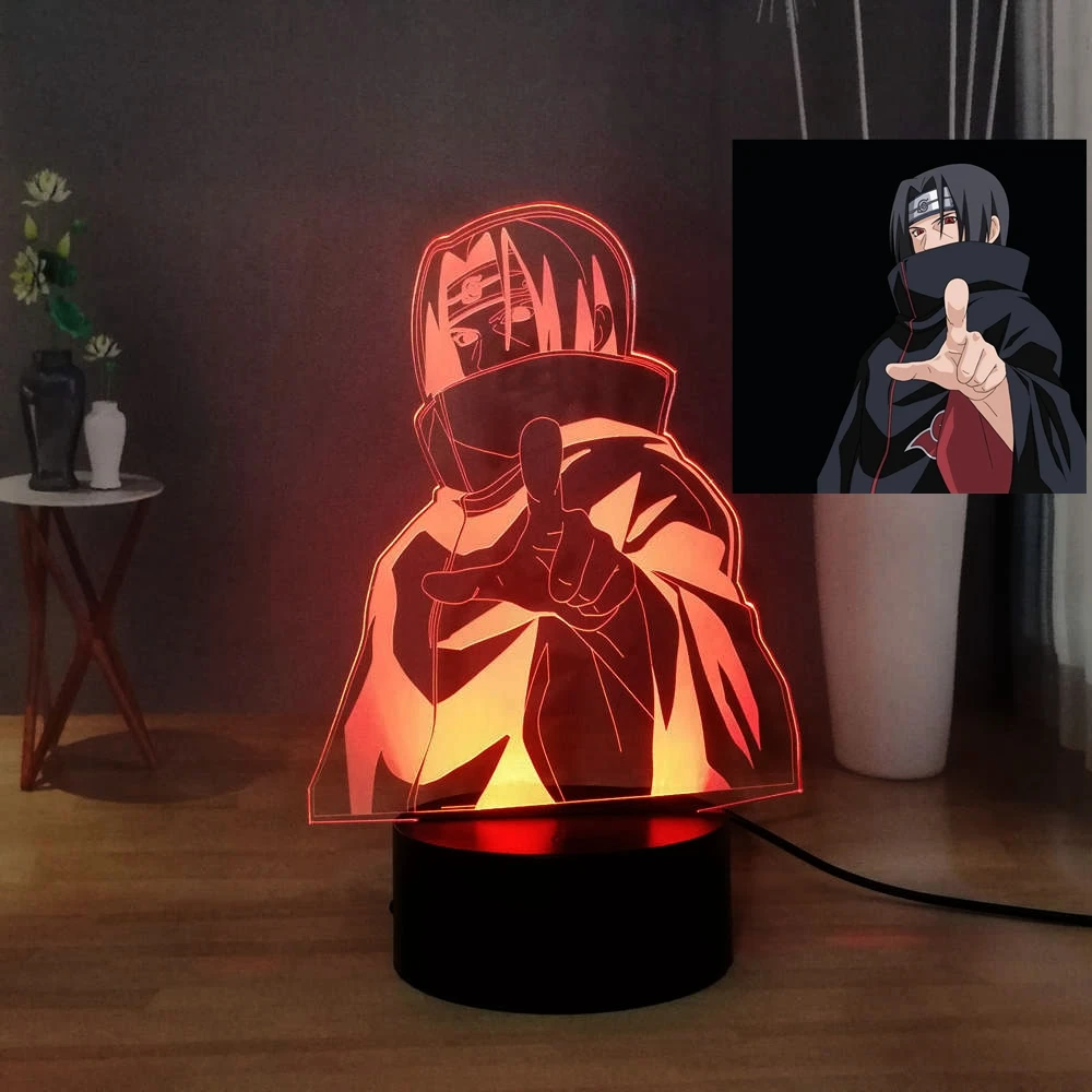 Светодиодный ночник Uchiha Itachi Sasuke с дистанционным управлением через USB Наруто