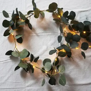 

DishyKooker LED Eucalyptus Leaves String Light Garland Fairy Light Wedding Home Decoration