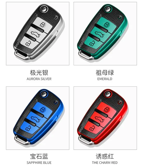 TPU Car Key Case Cover Key For Audi a1 a3 8p 8l a4 b5 b6 b7 b8 a5 a6 C5 C6  C7 q3 q5 q7 tt Accessories Car-Styling Holder Shell