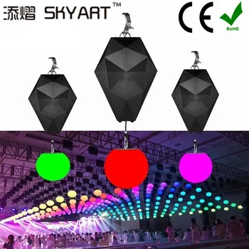 Disco Dmx Led Lifting Ball Kinetic Flying Winch Crystal Lighting System Use For Car Show Hotel Project