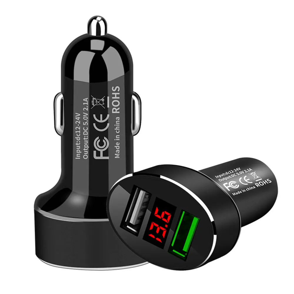Универсальное автомобильное зарядное устройство с двумя USB-портами быстрая