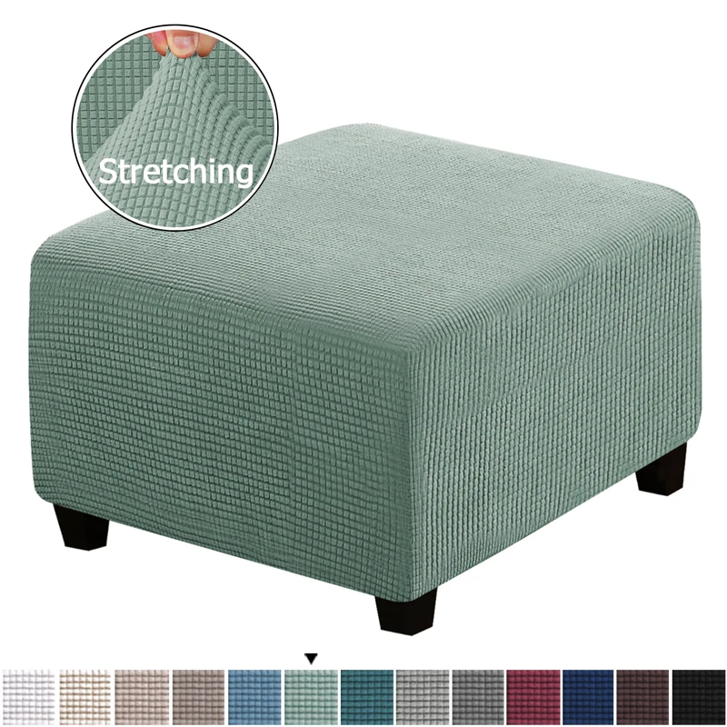 Findema Jacquard Ottoman Cover Bench Stool Protector Slipcover for Sofa Set Acquard Stretch Storage Large Covers Fabric Footstool Footrest 