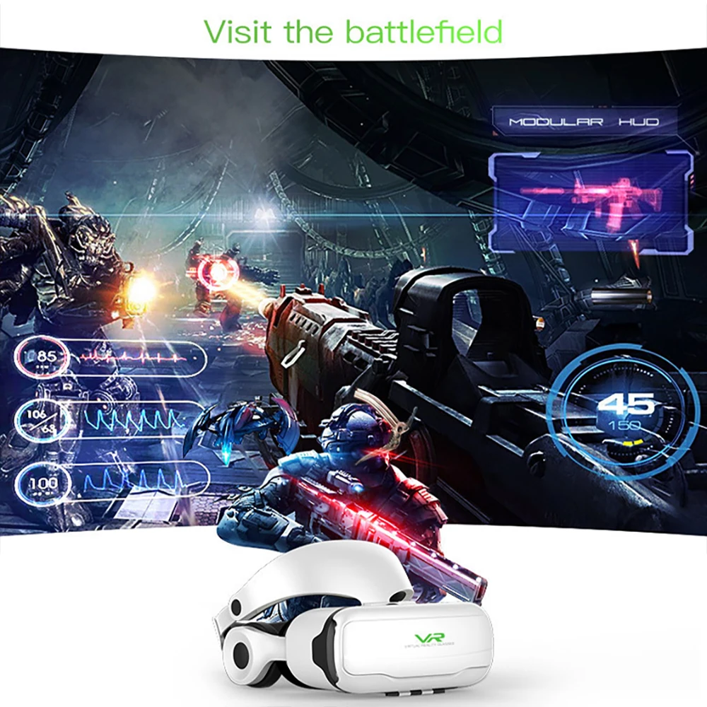 2021 VR Headset Virtual Reality Glasses 3D VR Glasses for Smartphones Compatible with iPhone & Android 5-7 inch