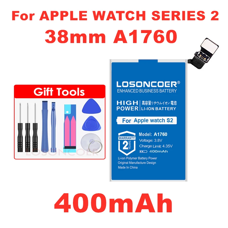 For Series 2 38mm Аккумулятор LOSONCOER 460 мАч A1761 для Apple watch Series 1 Series 2 38 мм 42 мм реальная емкость Series1 Series2 батарея+ номер отслеживания - Цвет: For Series 2 38mm