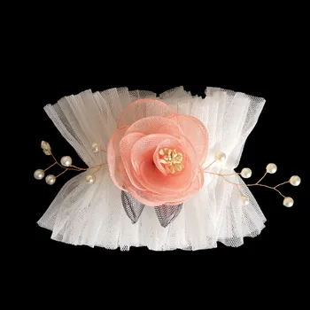 

1pair Lolita Lace Cuffs Victorian Style Wrist Cuff Pleated Cuff Korean Beautiful Tulle Flower Hook Accessories Outdoor Apparel