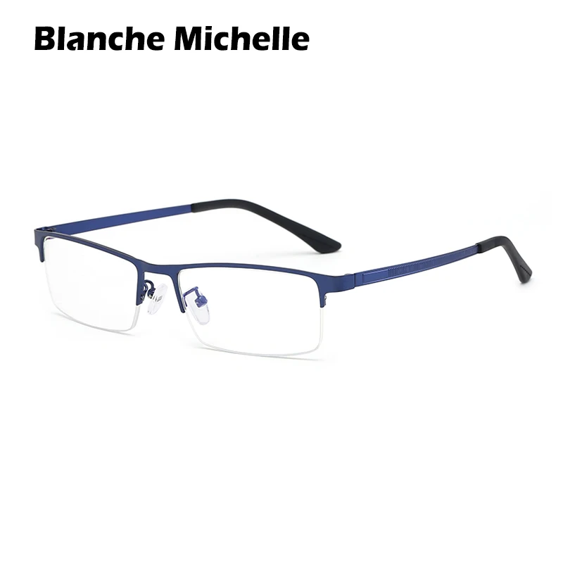 

Blanche Michelle Blue Light Glasses Frame Men Transparent Computer Glasses Eyeglass Frame UV Protection Rectangular Alloy Frame