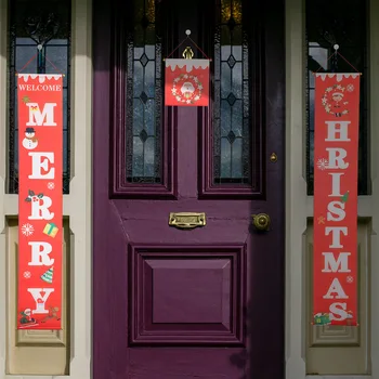 

Merry Christmas Hanging Door Banner Ornaments Christmas Decorations Material Fabric For Decorating Christmas Party