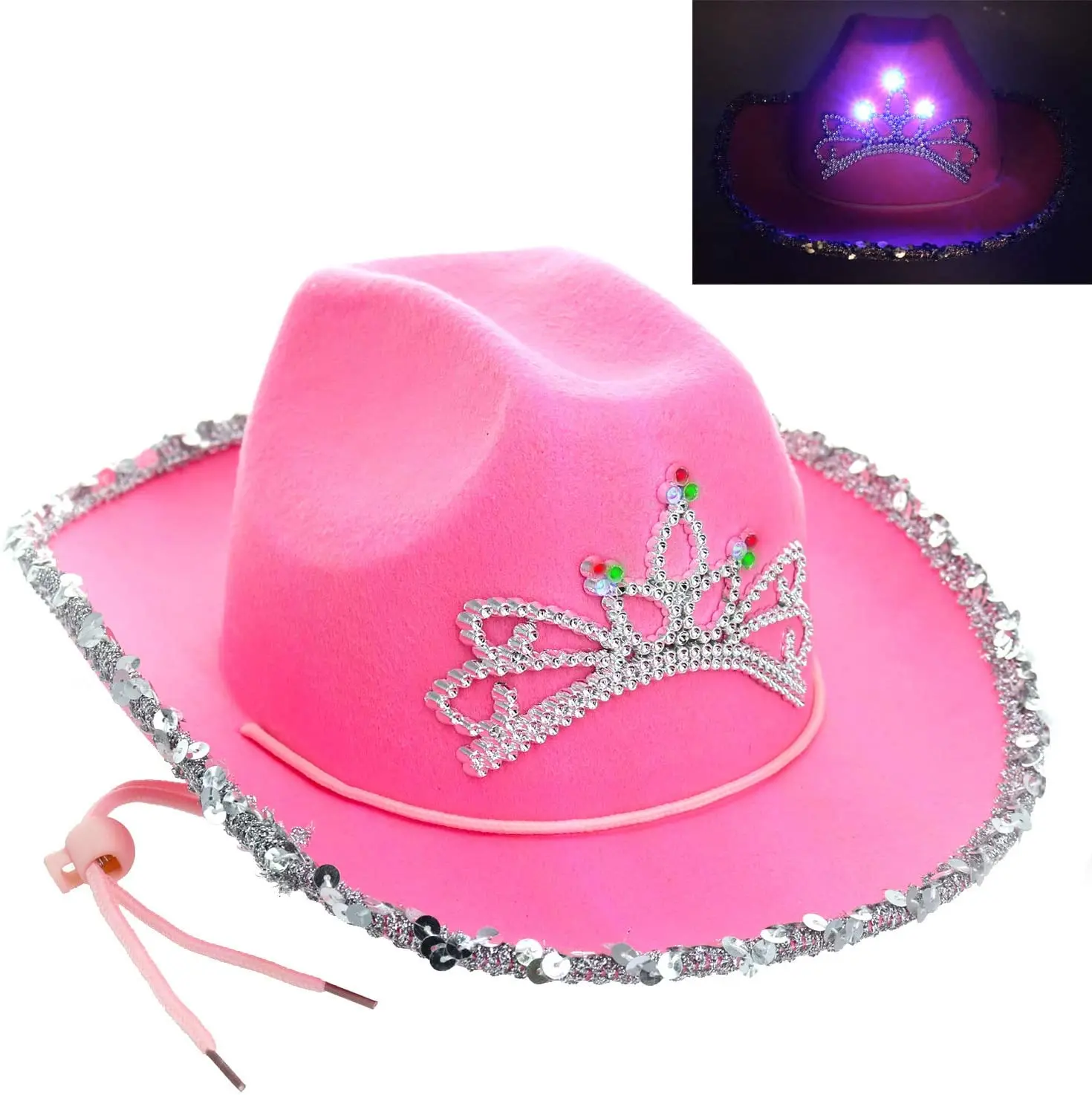 Western Style Cowboy Hat Pink Women's 