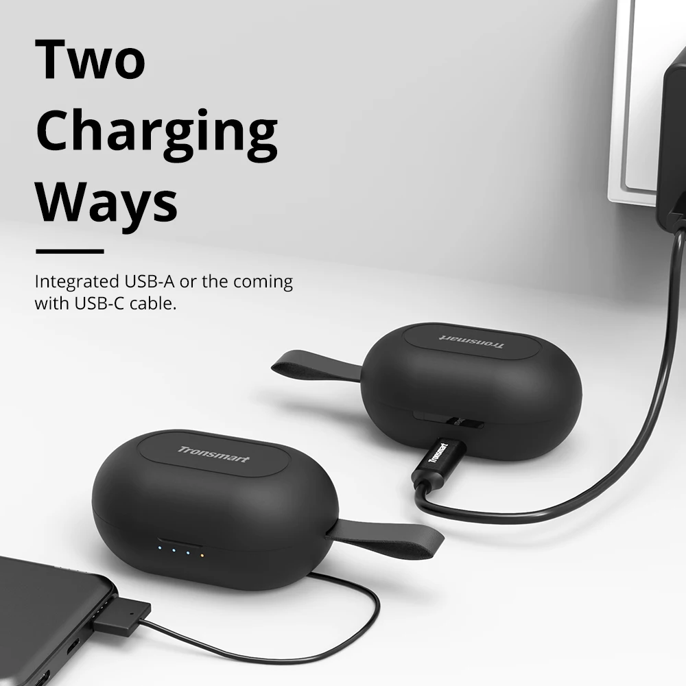 Tronsmart Spunky Beat TWS Bluetooth Earphone Wireless Earbuds with QualcommChip IPX5 CVC 8 0 Touch Control Voice Assistant