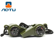 Bump многофункциональный три-в-одном свисток выживания свисток с термометром компаса пересечение границы AT7596