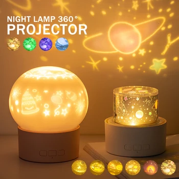 

LED Night Light 360° Rotating Music Projector Starry Sky Projector Projection Colorful Bedside Lamp 2020 NEW