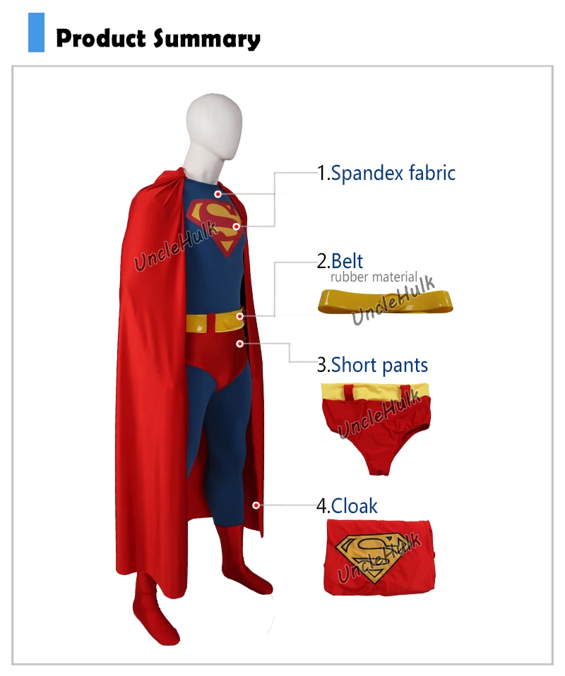 Superman-Cosplay-Costume-1978-version-movie-Lycra-Spandex-Bodysuit-with-belt-cape-and-pants-No22-UncleHulk-12