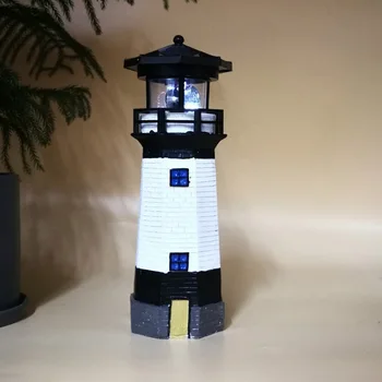 

Windmill Household Fence Fairytale Solar Light Resin Lighthouse Park Garden Decoration LED
