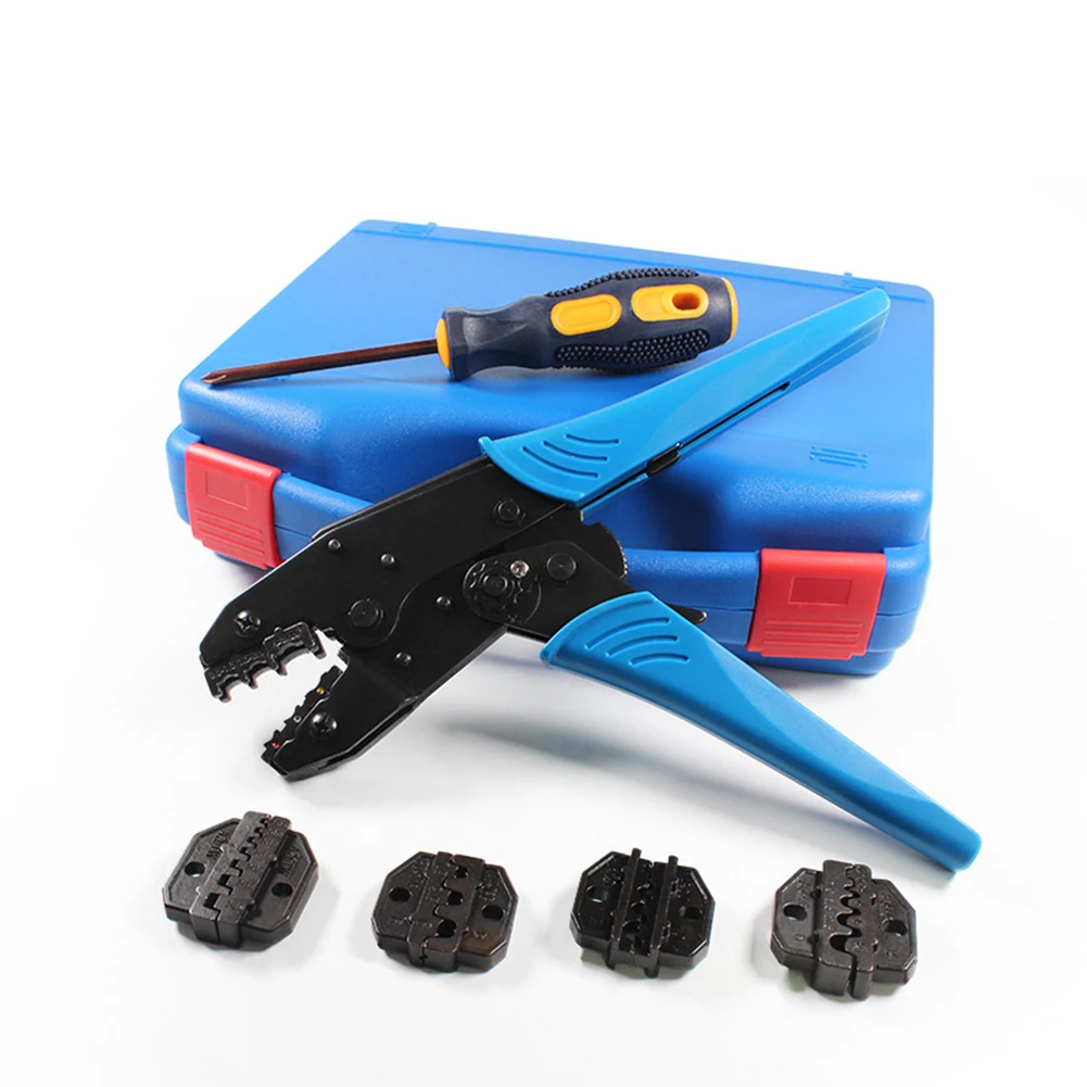 

Easy Use Self Adjustable Ratchet Crimping Pliers Set Manual Release Pressure Electrician Replacement Wear Resistant Labor Saving