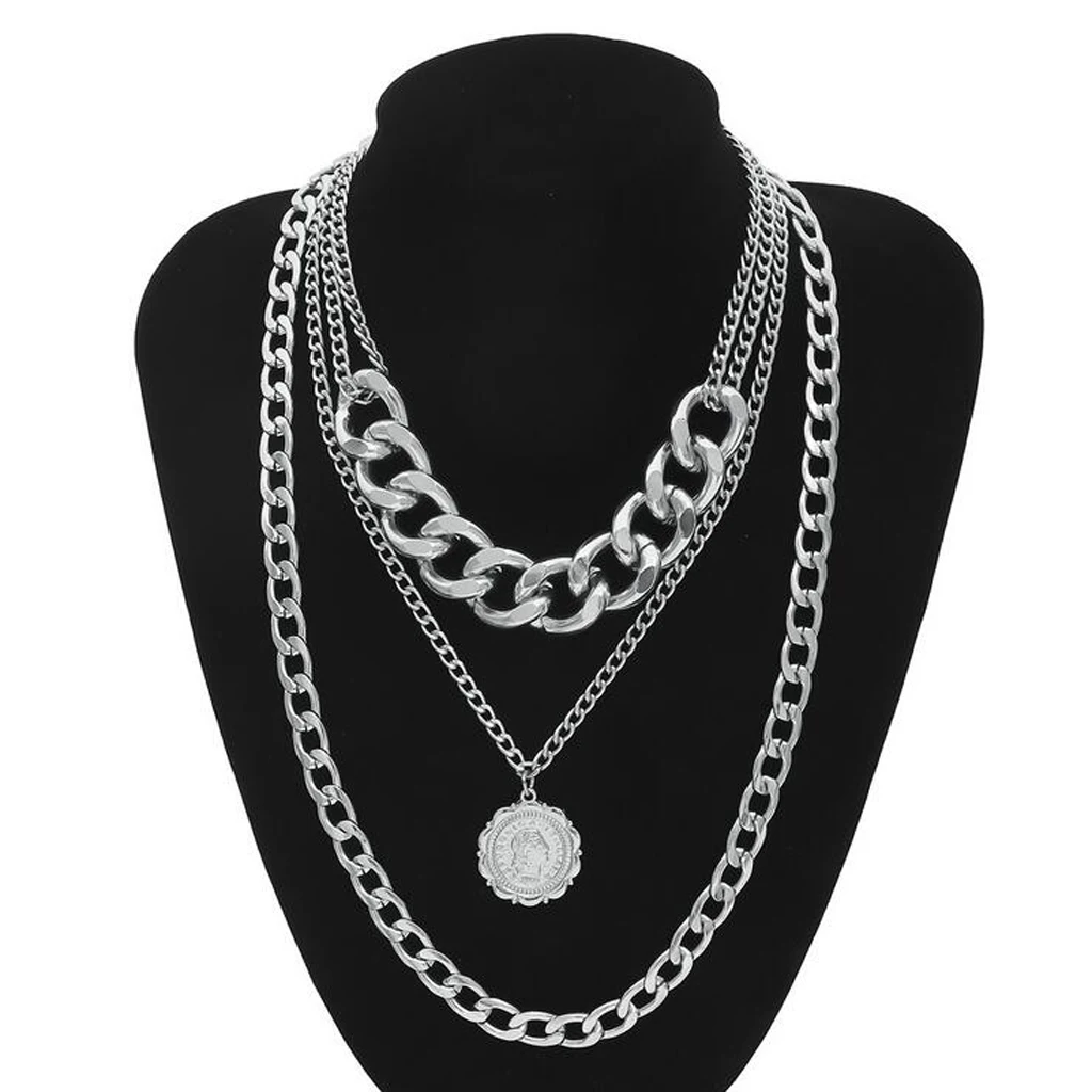 Retro Womens Sweater Necklace Chain with Pendant Charm Clothing Accessory Hypoallergenic Lightweight