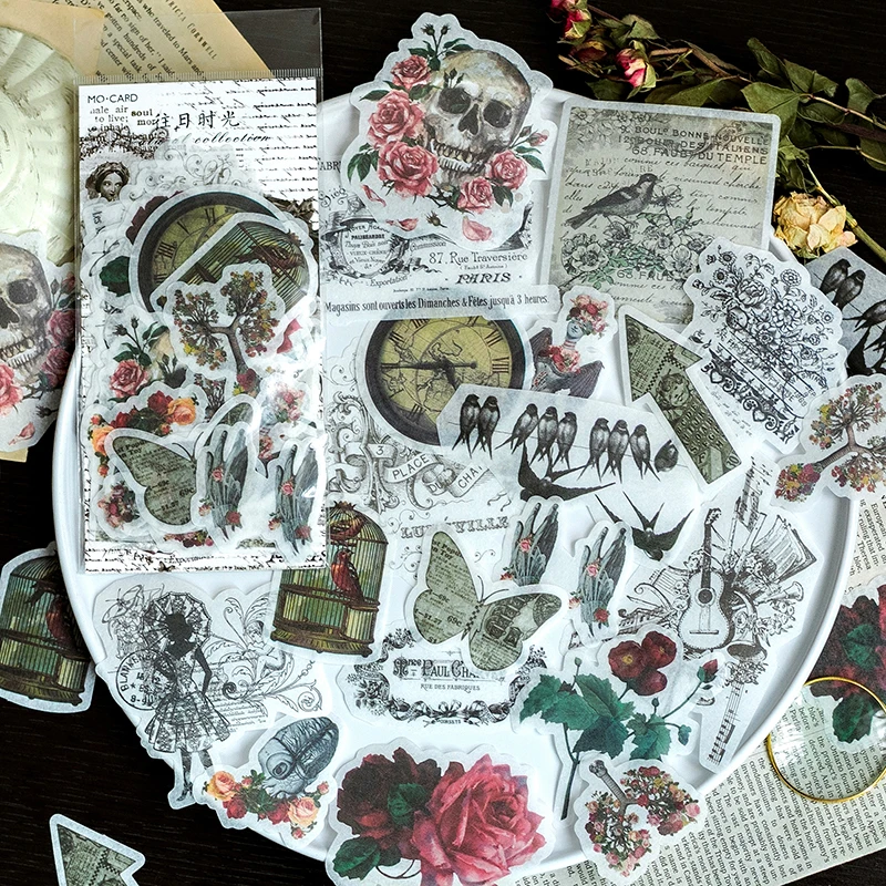 H Mr. paper 8 видов конструкций 60 шт./партия винтажные Ретро лесной стиль растения деко наклейки Скрапбукинг пуля журнал деко канцелярские наклейки - Цвет: H