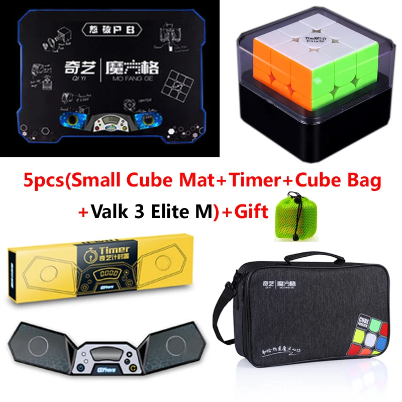 Educativos para Crianças Qiyi Mofangge Cubo Conjunto Almofada Esteira Temporizador Valk3 Elite m Cubos Mágicos 2x2 3x3 4x4 5x5 6x6 7x7 Bolsa Velocidade Jogos Brinquedo 18 Cheap Cubos mágicos