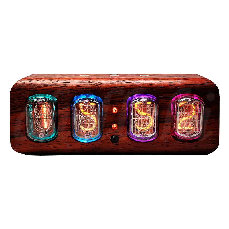 4-Bit IN12 Retro Glow Tube Clock Digital Desk Clock Alarm Mobile Bluetooth Phone Remote Control Study Decoration Friend Gift digital clock table clock digital desk clock