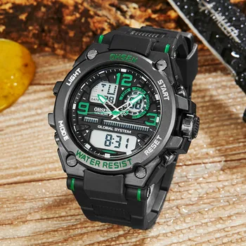 

OHSEN AD1809 Casual Quartz Digital Watch Men Waterproof Fashion Man Wristwatch LED Analog Silicone Watch Strap Watches 2019 New