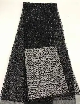 

Fashion hot sales Sequin embroidery French lace fabric, high quality cheap Nigerian Tulle Sequin lace fabric FR121