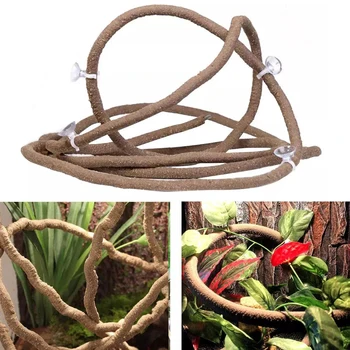 

Lizard Turtle Pet Habitat Decor Reptile Small Animal Branch Bendable Simulation Jungle Vine Rattan With Sunction Cups Terrarium