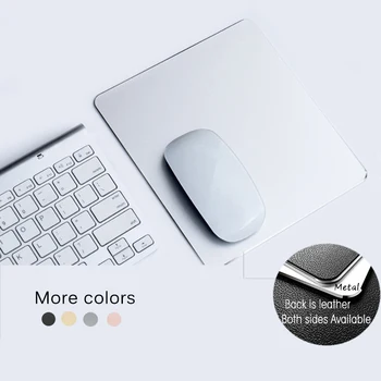 

Business Metal Mouse Pad Double-side Aluminium Waterproof Anit-slip PU Leather Hard Mouse-pad Suitable for Office Macbook Laptop