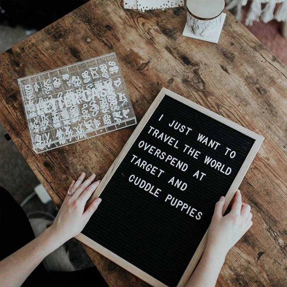 Diy Felt Letter Board With Changeable Symbols Numbers Characters Wooden