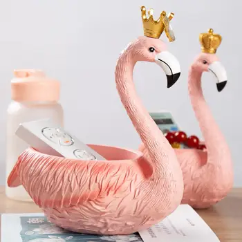 

Fashion Crown Big Flamingo Ornament Figurine Resin Craft Statue Miniature Home Decor Resin Craft Wedding Lovers Creative Gift
