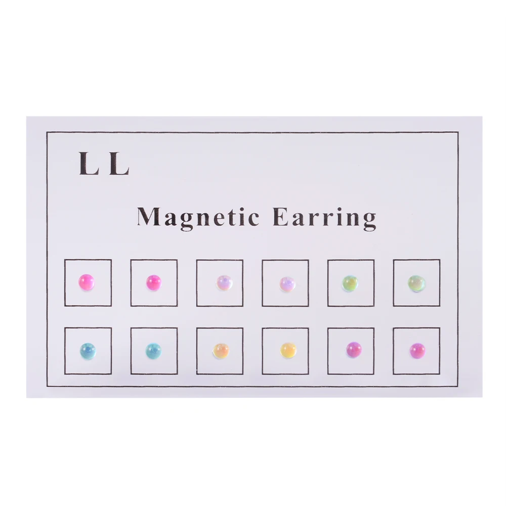 12pcs/Card Fake Cheater Non Pierced Magnet Earring Piercings Magnet Ear Tragus Cartilage Lip Labret Stud piercing nariz piercing