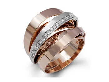 

Creative multi-layer twining Stainless Steel Wedding Rings For Women Vintage rose gold silver color engagement ring jewelry