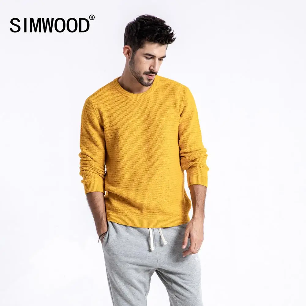 Мужской трикотажный свитер SIMWOOD осенне зимний облегающий большого размера