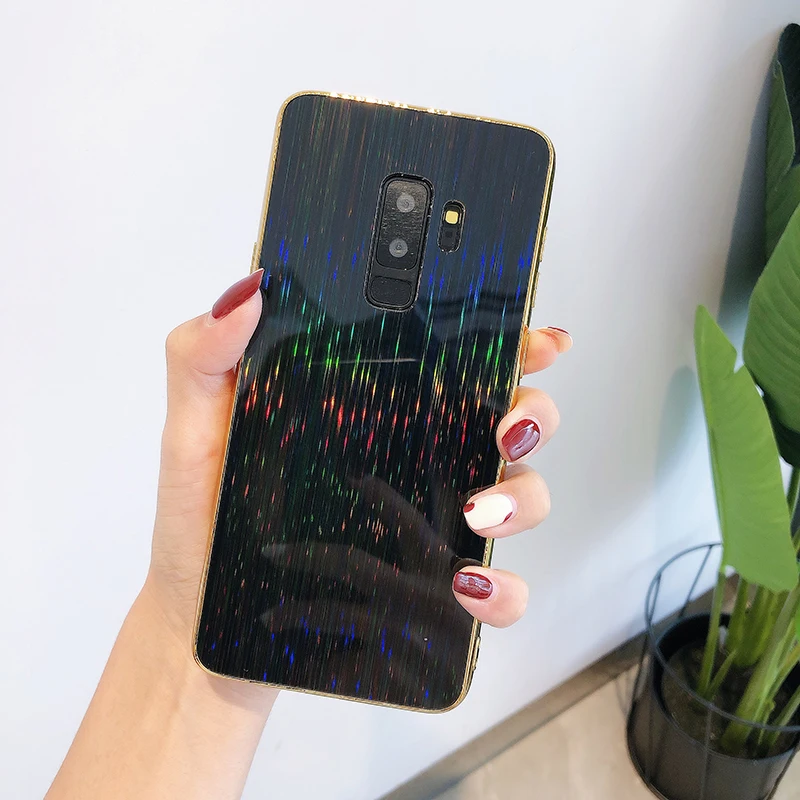 Блестящий чехол для samsung Galaxy S8 S9 S10 Примечание 10 плюс 9 8 A10 A20 A30 A50 A70 A6 A8 A7 A9 J4 J6 плюс Красочная обложка